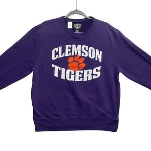 OTS Sweatshirt Mens Large Purple Clemson Tigers NCAA Pullover Graphic